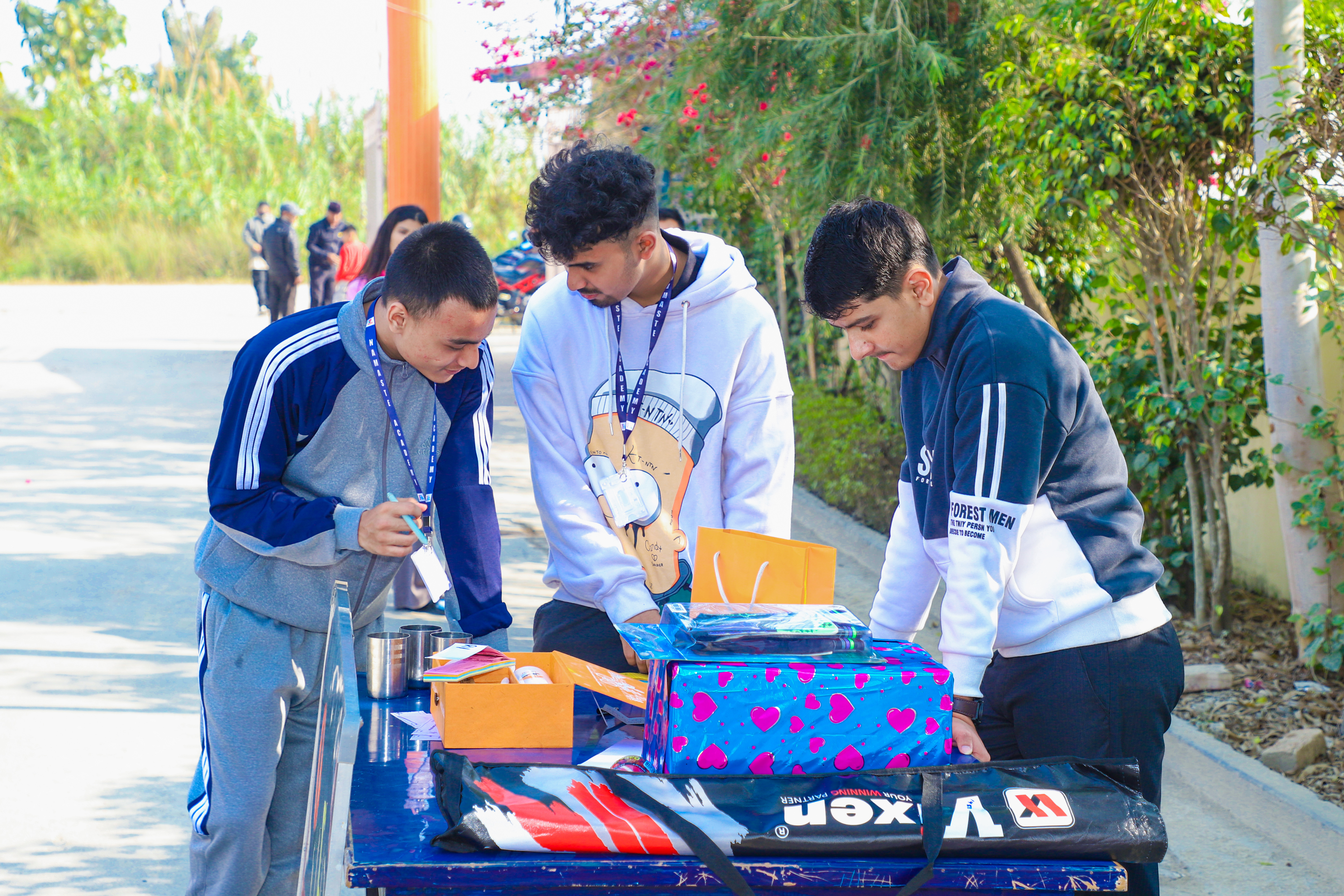Students selling lottery tickets